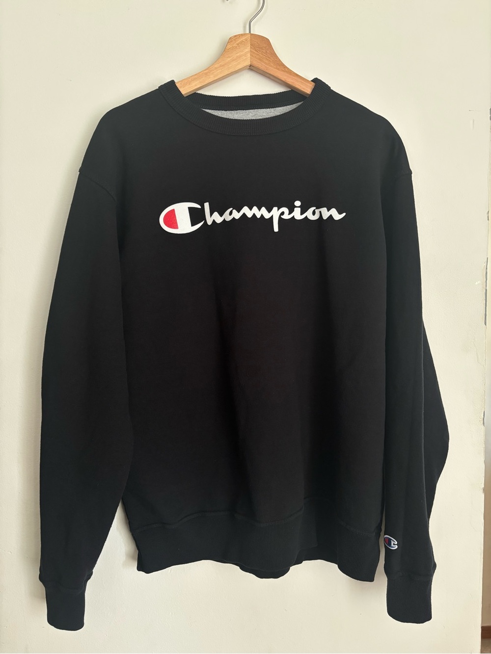 Champion Authentic Athleticwear Black Crewneck Sweatshirt Mens Size L